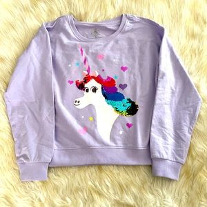 Disney Parks Disneyworld Rainbow Sequin Unicorn Sweatshirt M